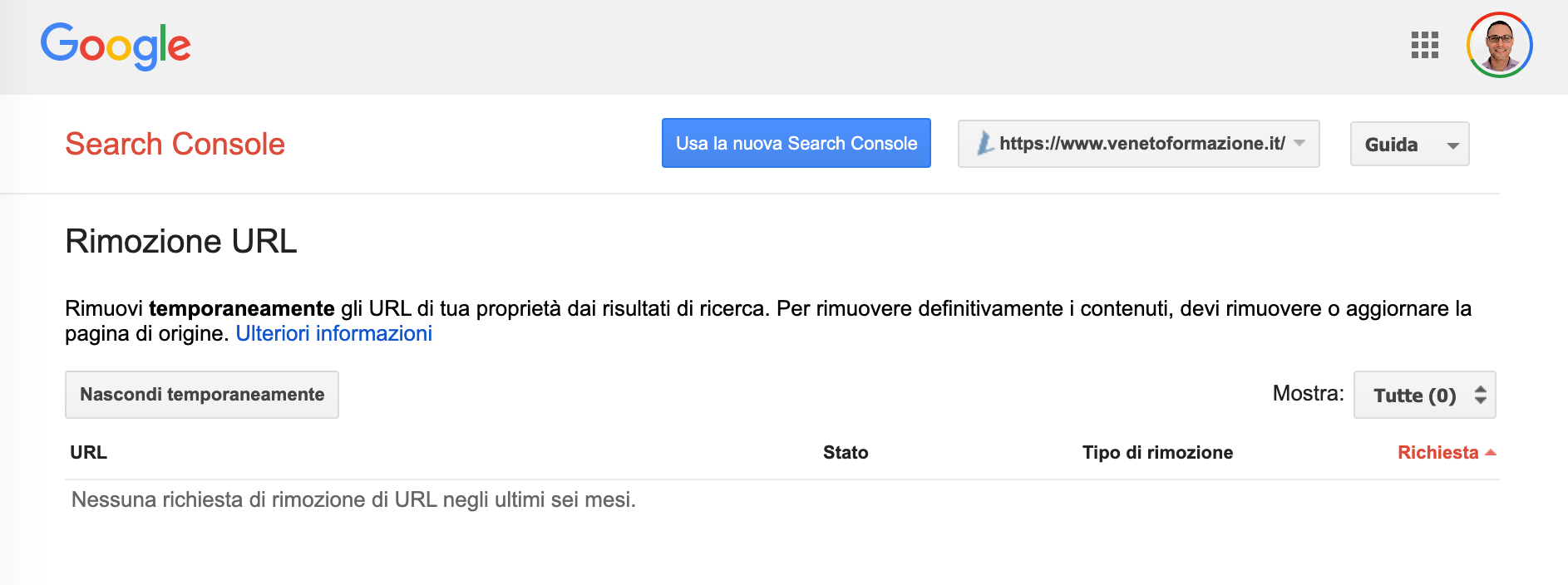 Rimozione URL