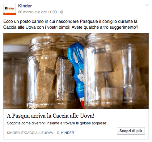 kinder Pasqua post facebook