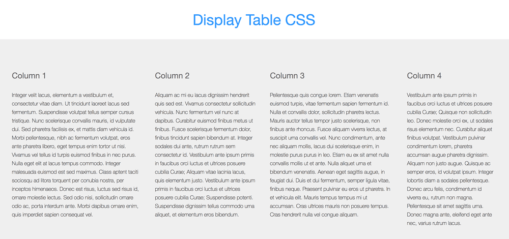 Display Table