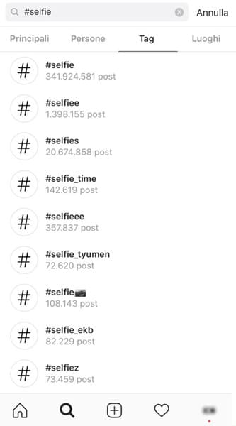 esplora hashtag IG