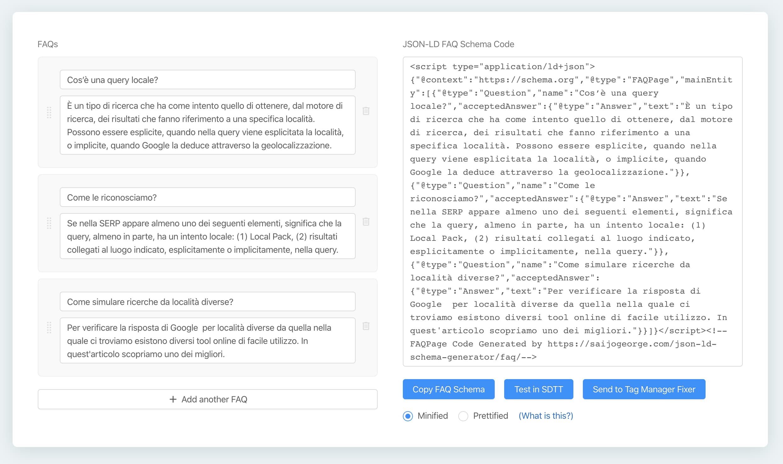 FAQPage JSON-LD Schema Generator