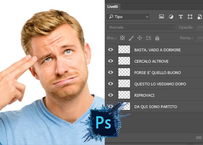 come ordinare livelli photoshop