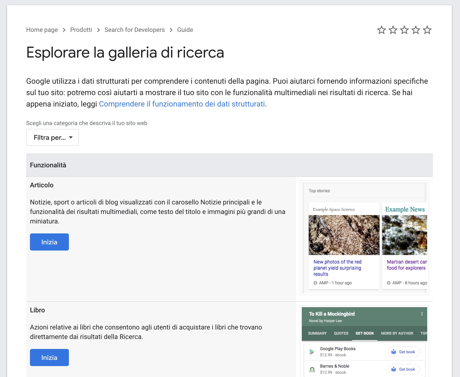 La Galleria di Ricerca di Google