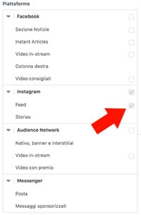 posizionamento instagram ads