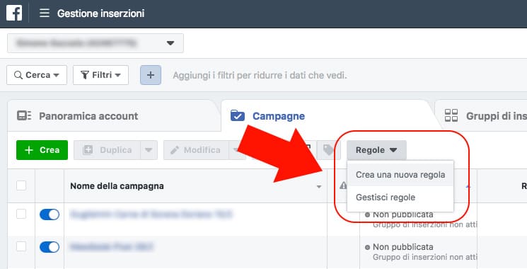 Regole automatizzate FB