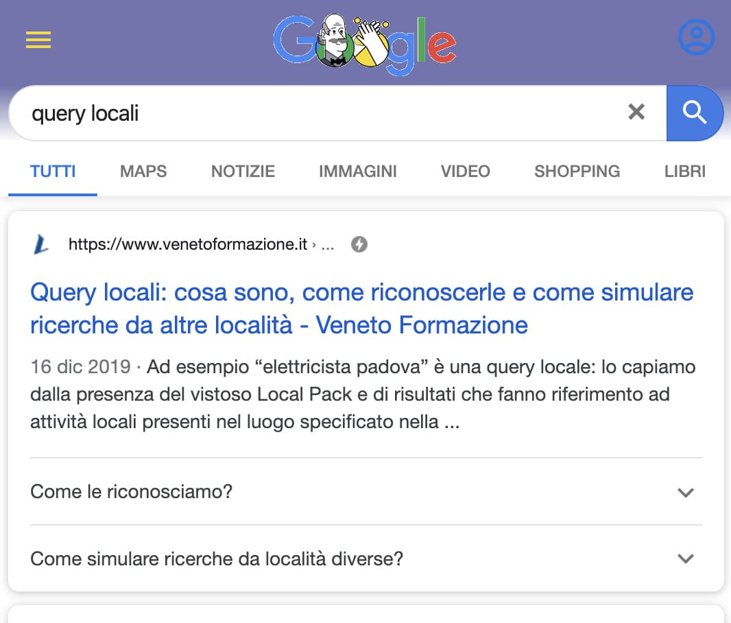 SERP Faq Schema su dispositivi mobili